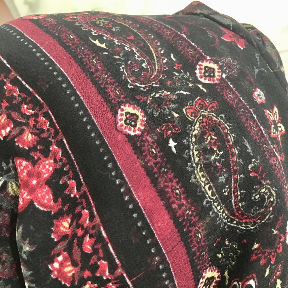 Free Press long sheer paisley kimono boho duster - Picture 4 of 5